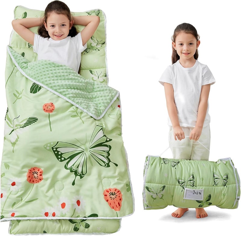 lasoftan Toddler Nap Mat with Pillow and Blanket, Extra Large Rolled Napping Mats,Slumber Bags for Boys Girls,Kids Sleeping Bag for Daycare, Preschool Travel Camping - Image 1